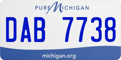MI license plate DAB7738