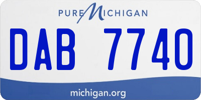 MI license plate DAB7740