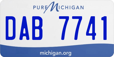 MI license plate DAB7741