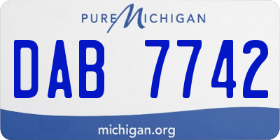 MI license plate DAB7742