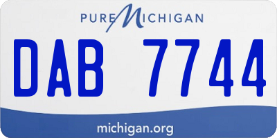 MI license plate DAB7744
