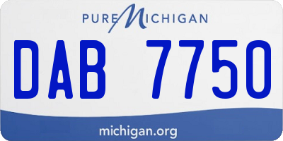 MI license plate DAB7750