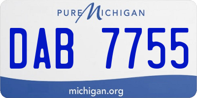 MI license plate DAB7755