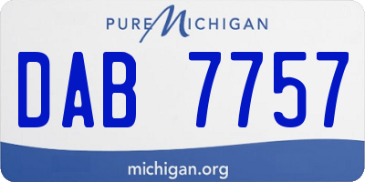 MI license plate DAB7757