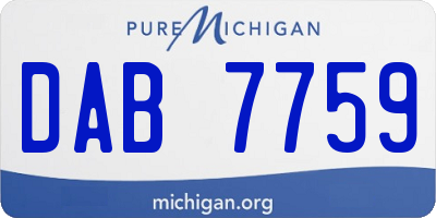 MI license plate DAB7759