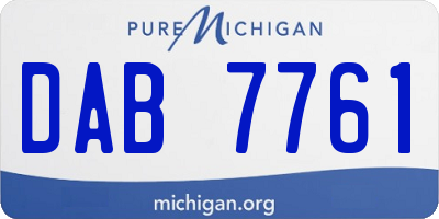 MI license plate DAB7761