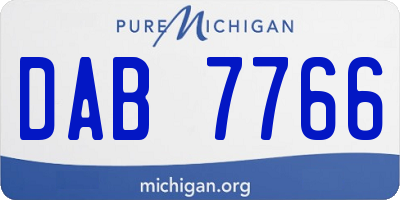 MI license plate DAB7766