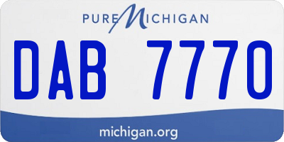 MI license plate DAB7770