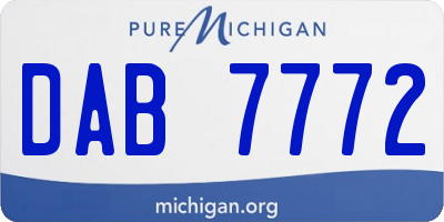 MI license plate DAB7772