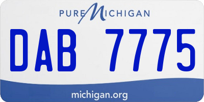 MI license plate DAB7775