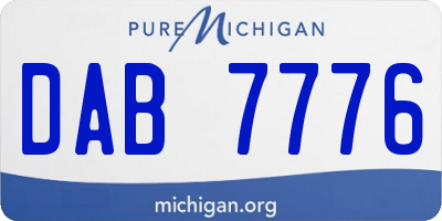 MI license plate DAB7776