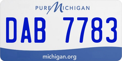 MI license plate DAB7783