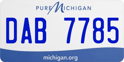 MI license plate DAB7785