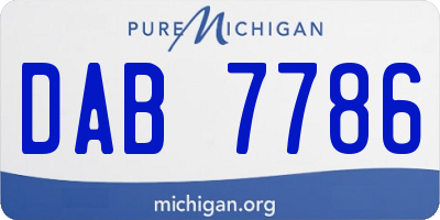 MI license plate DAB7786