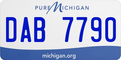 MI license plate DAB7790