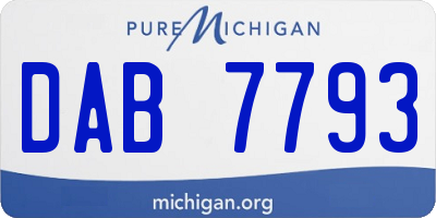 MI license plate DAB7793