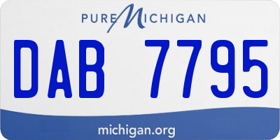 MI license plate DAB7795