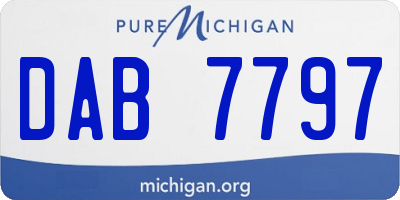 MI license plate DAB7797