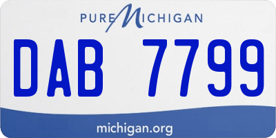 MI license plate DAB7799