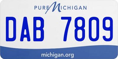MI license plate DAB7809