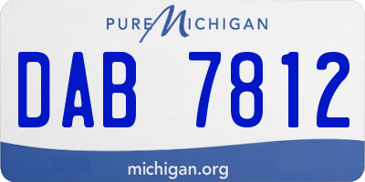MI license plate DAB7812