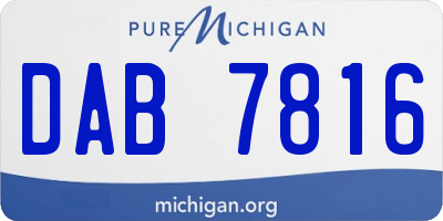 MI license plate DAB7816