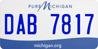 MI license plate DAB7817