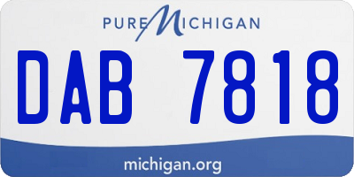MI license plate DAB7818