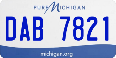 MI license plate DAB7821