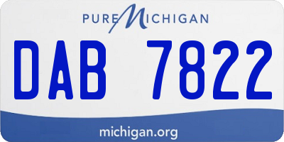 MI license plate DAB7822