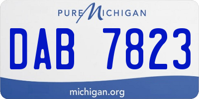 MI license plate DAB7823