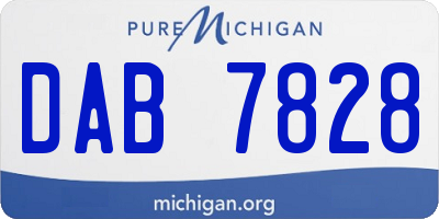 MI license plate DAB7828