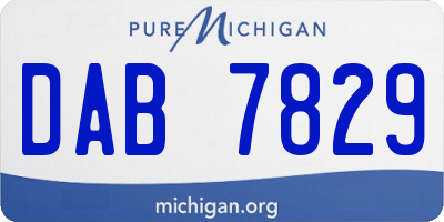 MI license plate DAB7829