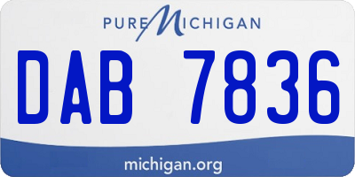 MI license plate DAB7836