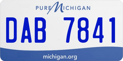 MI license plate DAB7841