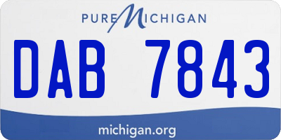 MI license plate DAB7843