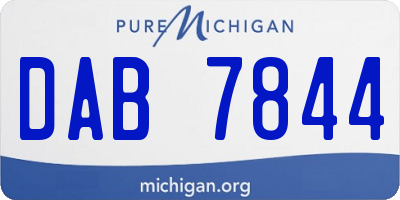 MI license plate DAB7844