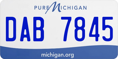 MI license plate DAB7845