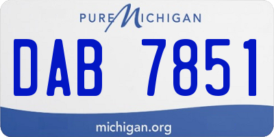 MI license plate DAB7851