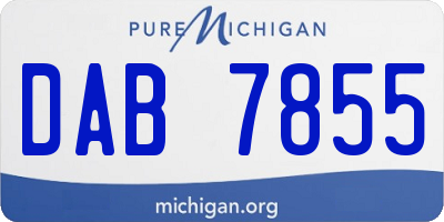 MI license plate DAB7855