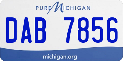 MI license plate DAB7856