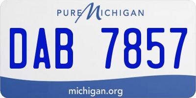 MI license plate DAB7857