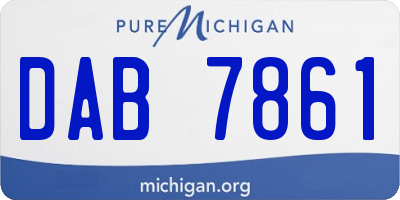 MI license plate DAB7861