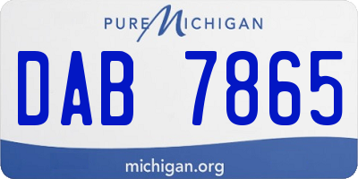 MI license plate DAB7865