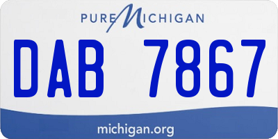 MI license plate DAB7867