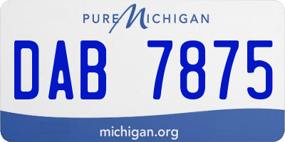MI license plate DAB7875
