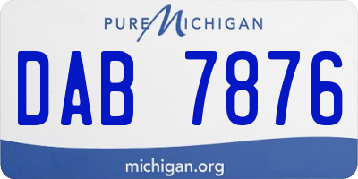 MI license plate DAB7876