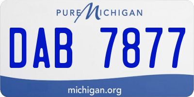 MI license plate DAB7877