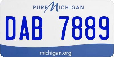 MI license plate DAB7889