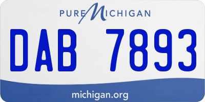 MI license plate DAB7893